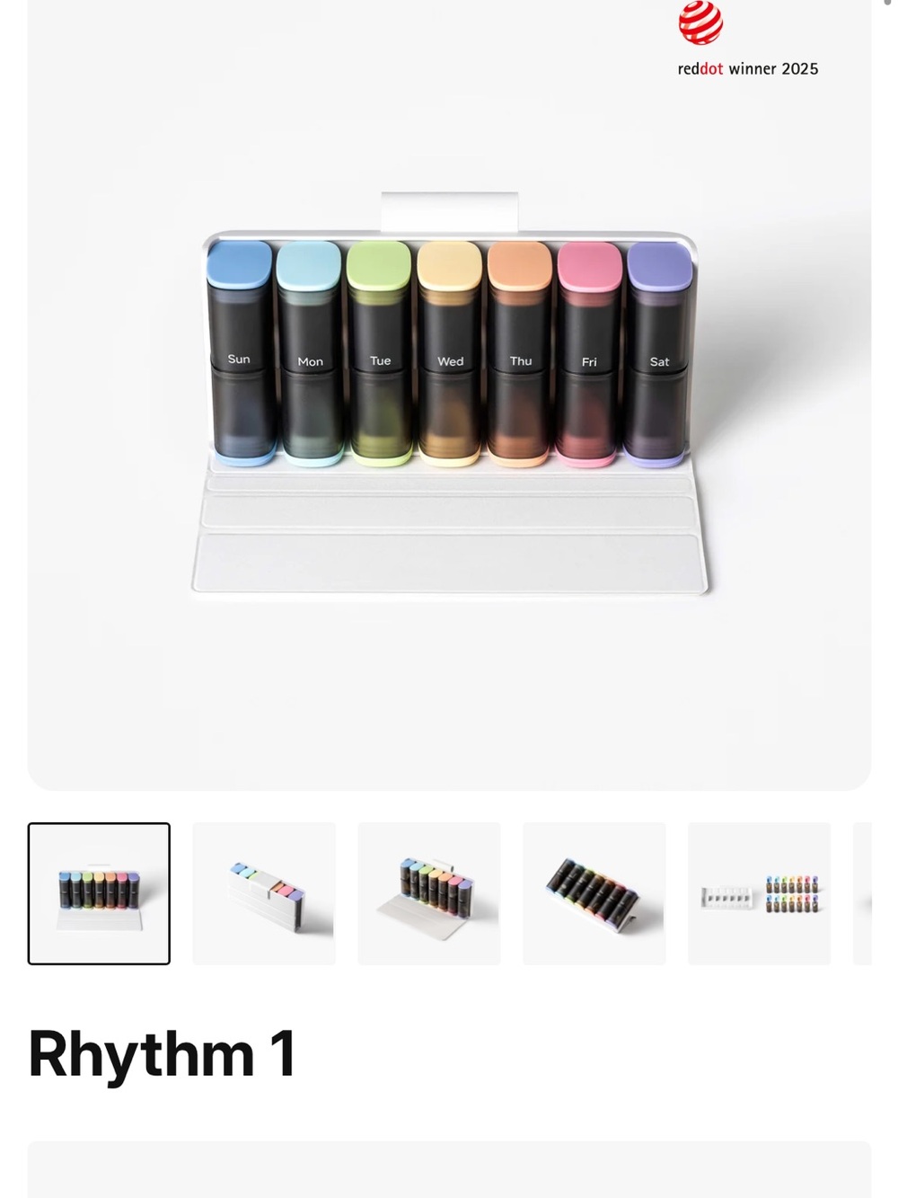 New Modo Bloom Weekly Pill Organizer with Pastel Caps - Rhythm 1